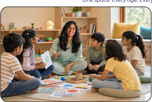 Children circle therapy session