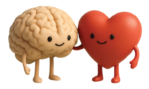 Brain and Heart holding hands